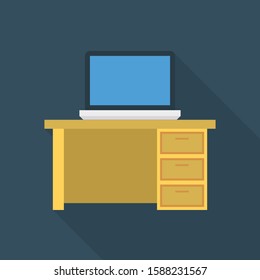 Business Management Flat icons for  computer &  desk