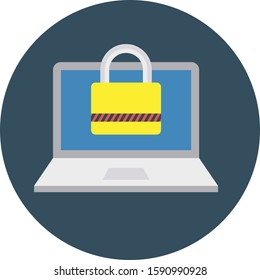 Business Management Flat icons for computer  & lock 