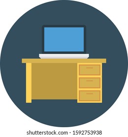Business Management Flat icons for  computer &  desk