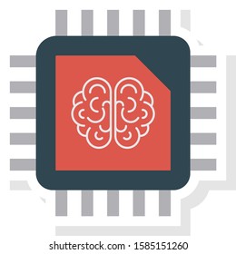 Business Management Flat icons for CPU & chip
