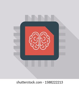 Business Management Flat icons for CPU & chip
