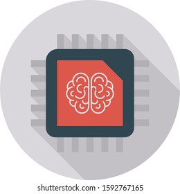 Business Management Flat icons for CPU & chip