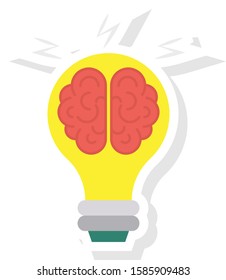 Business Management Flat icons for creative & bulb