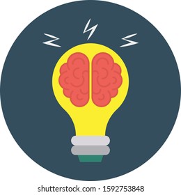 Business Management Flat icons for creative & bulb