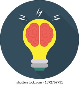 Business Management Flat icons for creative & bulb