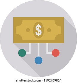 Business Management Flat icons for currency  & money 
