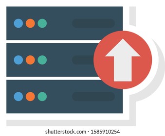 Business Management Flat icons for database  & upload