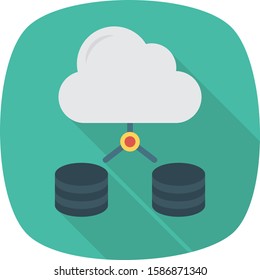 Business Management Flat icons for database  & cloud 