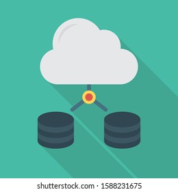 Business Management Flat icons for database  & cloud 