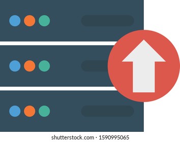 Business Management Flat icons for database  & upload