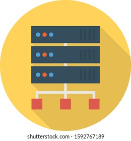 Business Management Flat icons for database & data center 