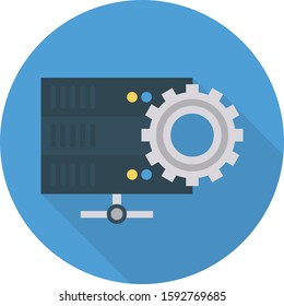 Business Management Flat icons for database  & network 
