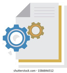 Business Management Flat icons for document  & setting 