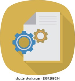 Business Management Flat icons for document  & setting 