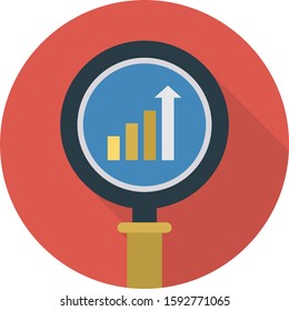 Business Management Flat icons for explore  & graph 