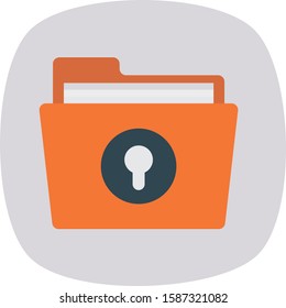 Business Management Flat icons for file  & lock 