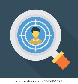 Business Management Flat icons for focus  & hiring 