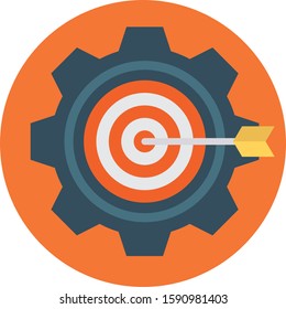 Business Management Flat icons for focus  & achieve 
