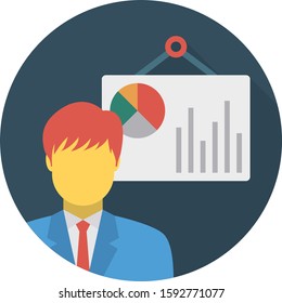 Business Management Flat icons for graph  & report 