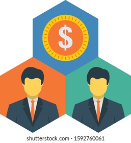 Business Management Flat icons for group & management