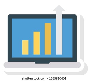 Business Management Flat icons for increase  & graph 
