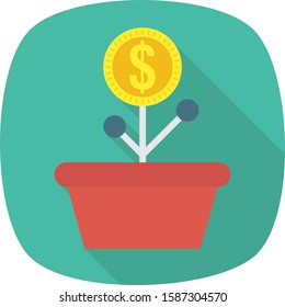 Business Management Flat icons for increase  & investment 