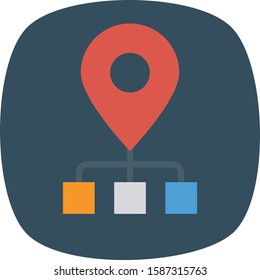 Business Management Flat icons for location  & pin