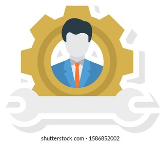 Business Management Flat icons for manager  & solution