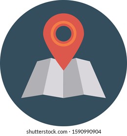 Business Management Flat icons for map & pin