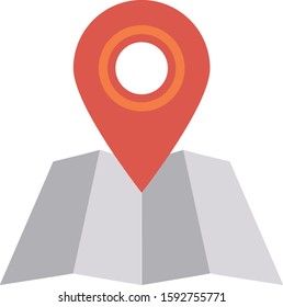 Business Management Flat icons for map & pin