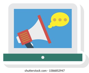 Business Management Flat icons for megaphone  & marketing 