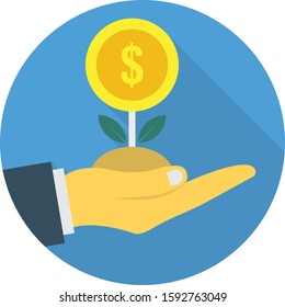 Business Management Flat icons for money  & growth 