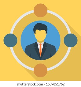 Business Management Flat icons for network  & user