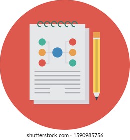Business Management Flat icons for management  & notepad 