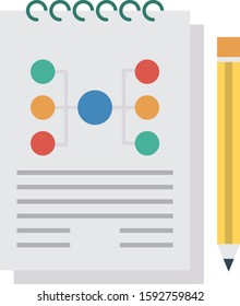 Business Management Flat icons for management  & notepad 