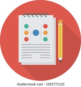 Business Management Flat icons for management  & notepad 