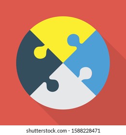 Business Management Flat icons for  piece &  puzzle
