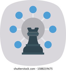 Business Management Flat icons for planning & chess