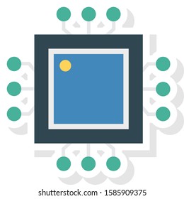 Business Management Flat icons for processor  & chip