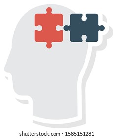 Business Management Flat icons for puzzle  & mind