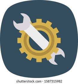 Business Management Flat icons for repairing  & gear 