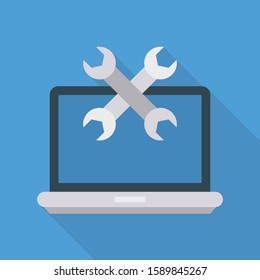 Business Management Flat icons for repairing  & laptop 