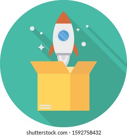 Business Management Flat icons for rocket &  boost