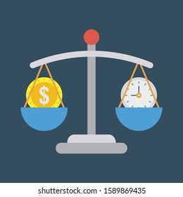 Business Management Flat icons for scale & measure 