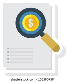 Business Management Flat icons for search  & document 
