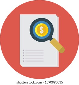 Business Management Flat icons for search  & document 