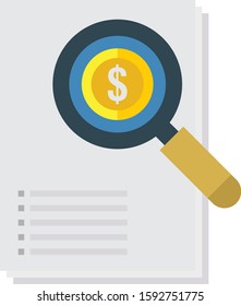Business Management Flat icons for search  & document 