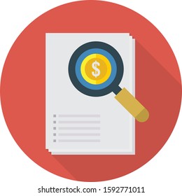 Business Management Flat icons for search  & document 