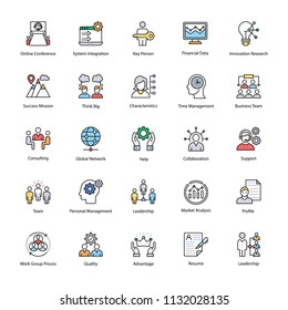 
Business Management Flat Icons Set 
