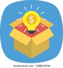 Business Management Flat icons for think & bulb